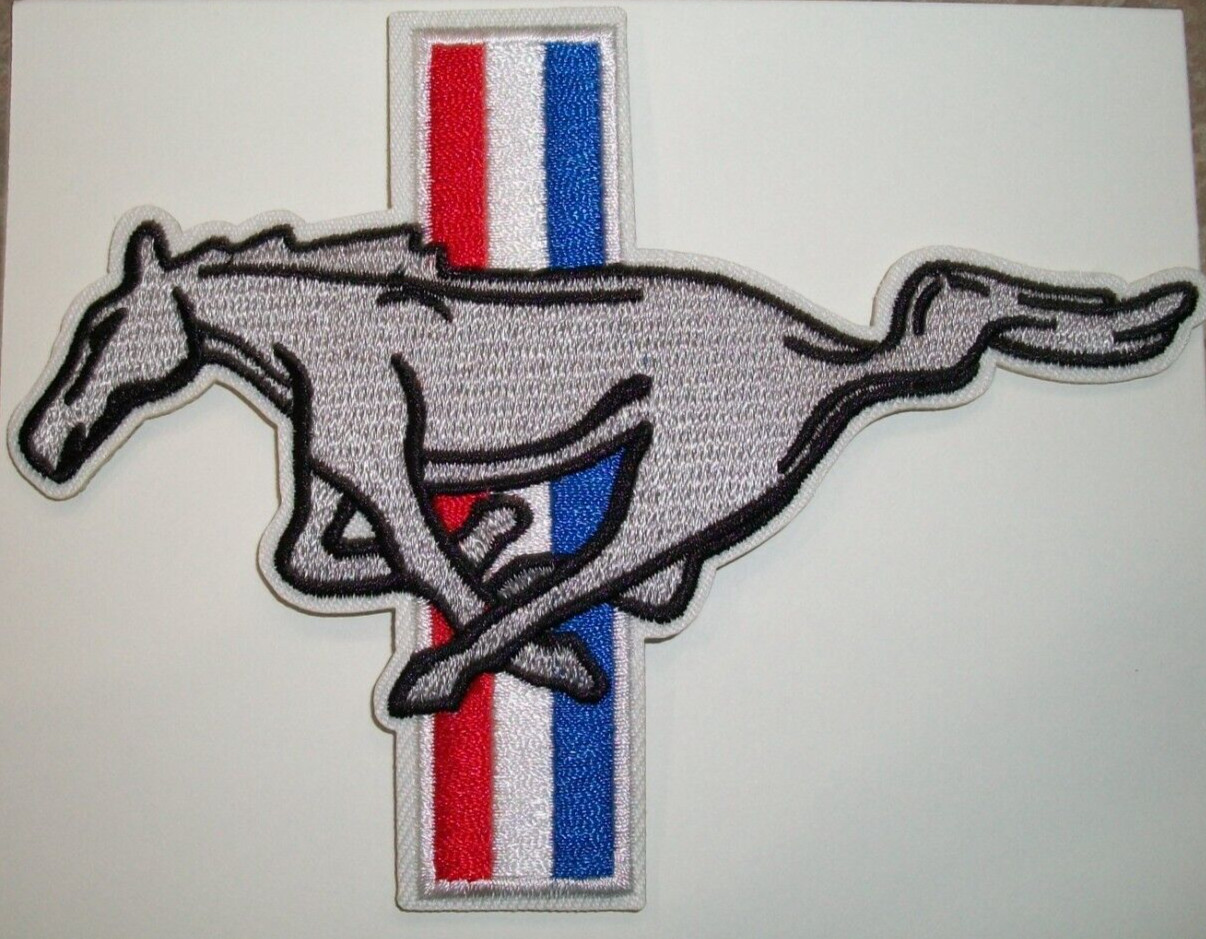 Ford Mustang Emblem~Embroidered Patch~Car Truck Auto~5″ x 3 5/8″~Iron or Sew On