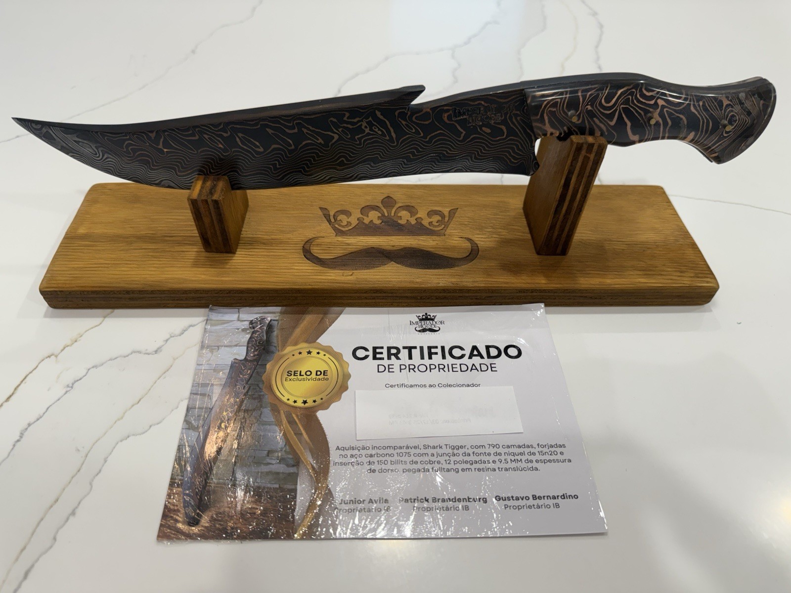Brazilian Knife Shark Tiger 790 layers. Forged from Carbon Steel.