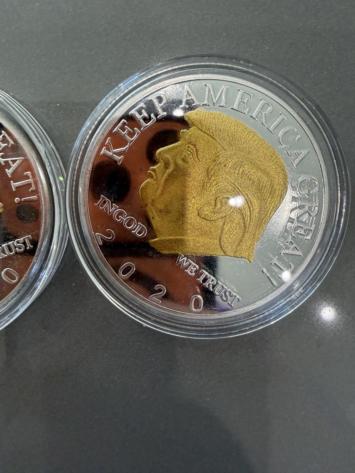 2 Commemorative Trump Coins Brilliant Uncirculated.