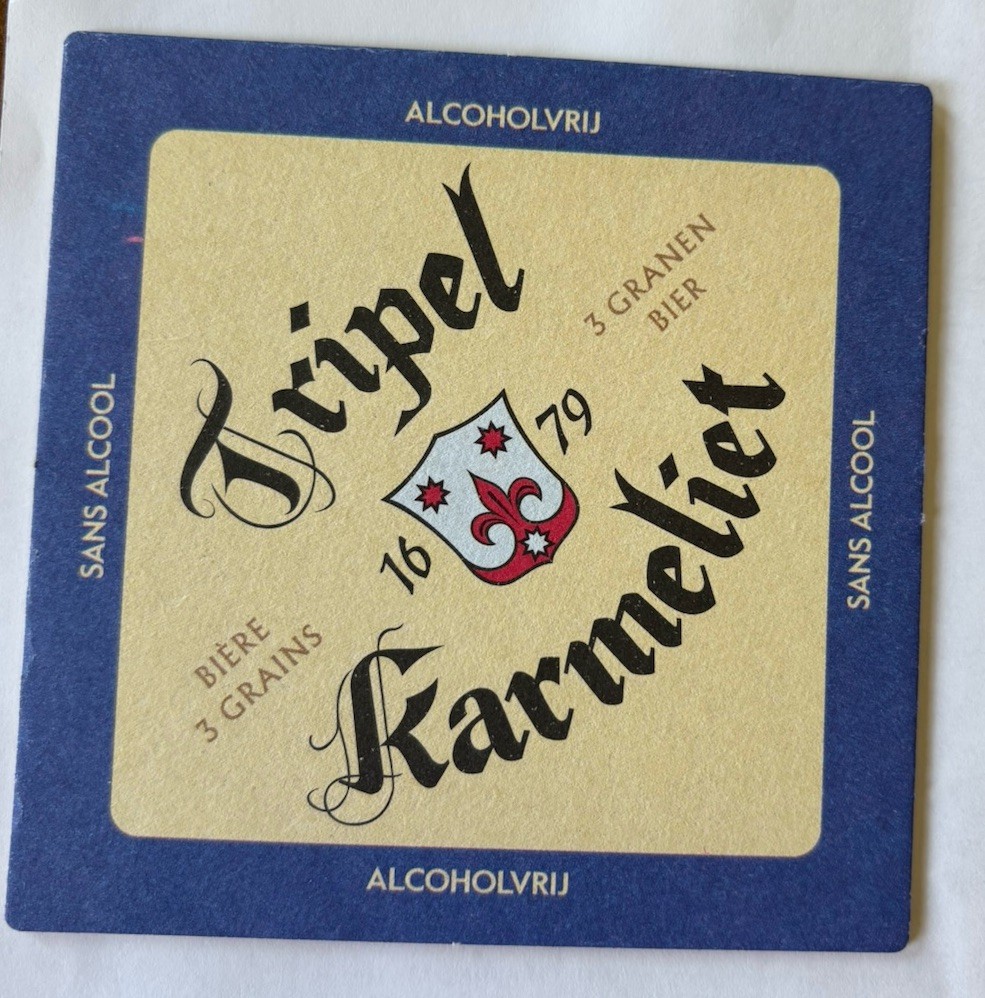 Beer Bar Coaster – TRIPEL KARMELIET Belgian Beer – Brewery Bosteels – Unique