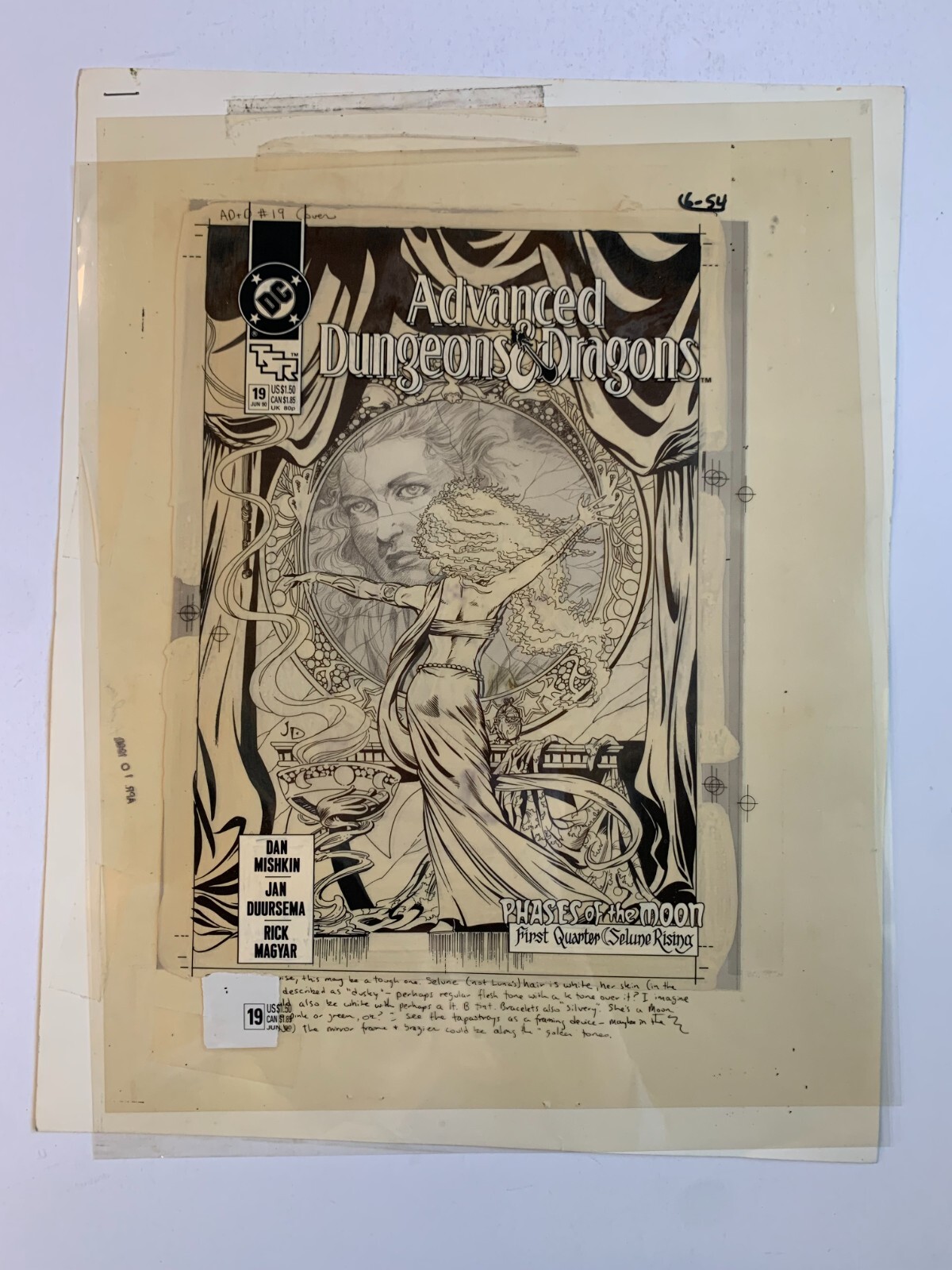 Production art lot ADVANCED DUNGEONS & DRAGONS #19 publishers proof, color guide