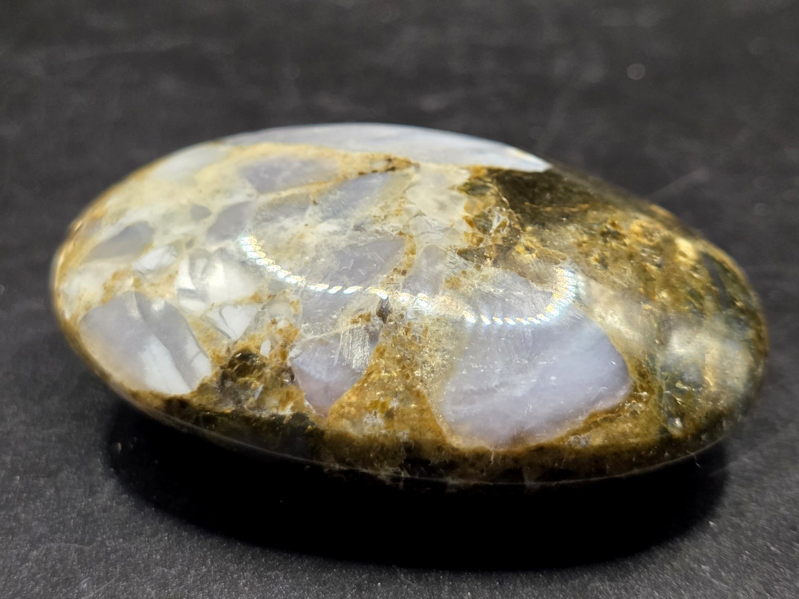 2.5″ Brecciated Purple Jasper Polished Palm Stone | Mystic Merlinite Crystal