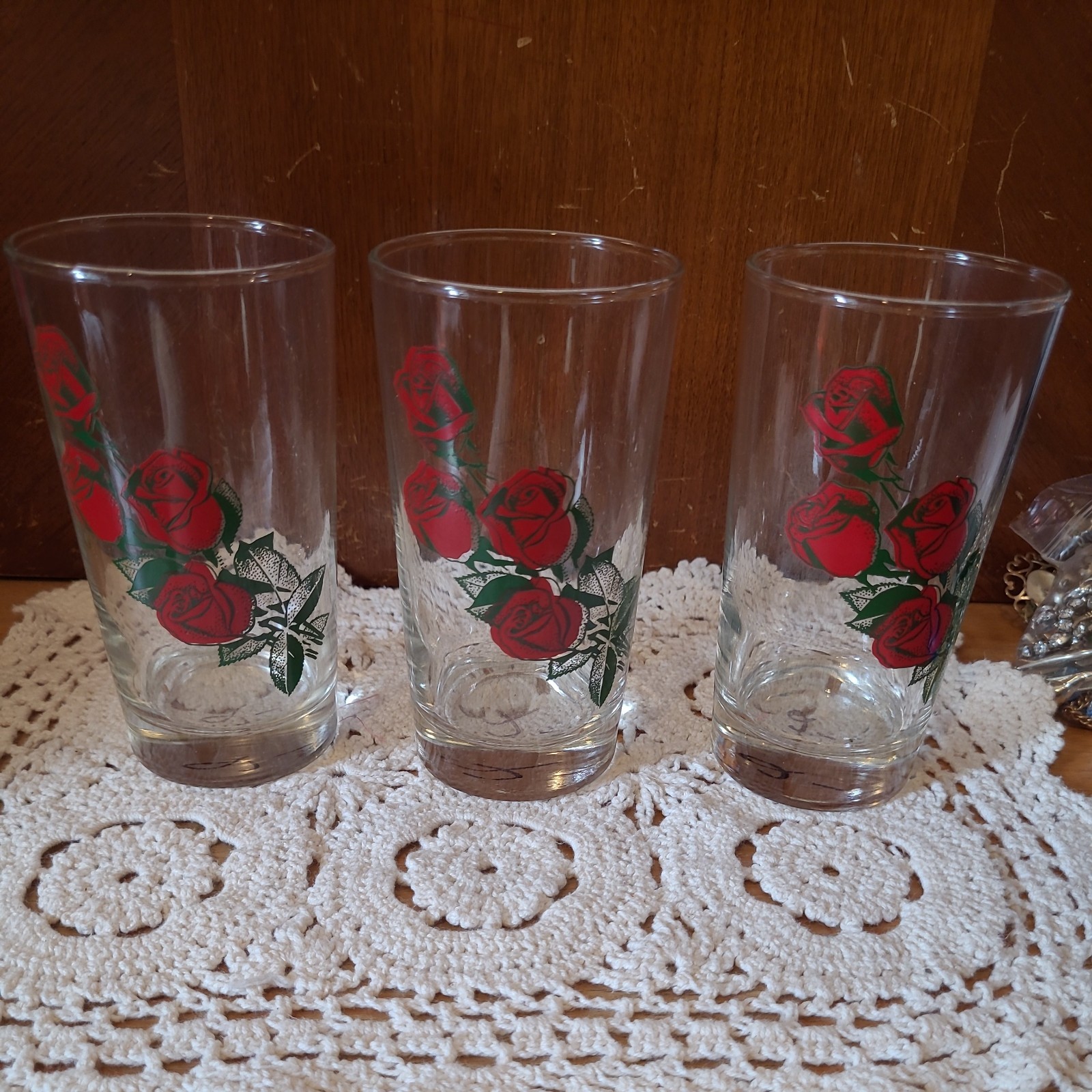 Vintage Four Roses Bourbon Whiskey 5.25″ x 2.75” Highball Glass Set of 3