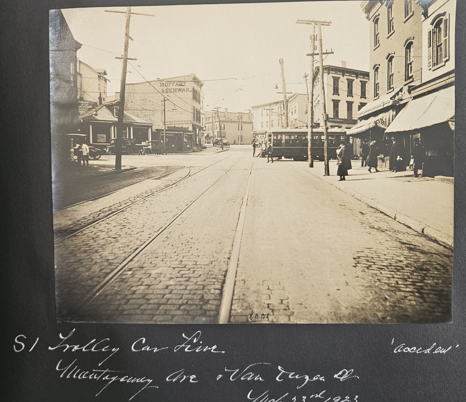 112 GREAT Original 1922-5 Staten Island TROLLEY street scene 7.5×9.5 Photo Album