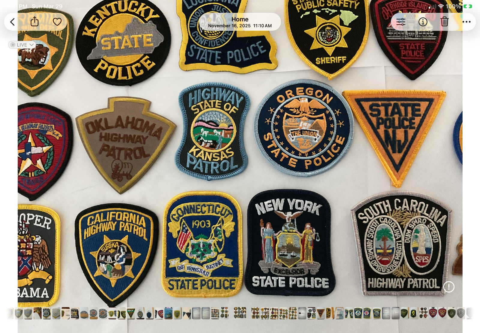 Collectors patch set 50 pieces all different state patches.All around 3”hat size
