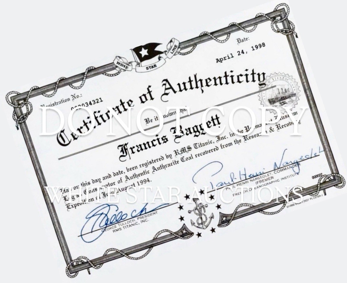 TITANIC COAL | Framed Artifact Display | 5x7in | w/ COA | Genuine Wreck Artifact