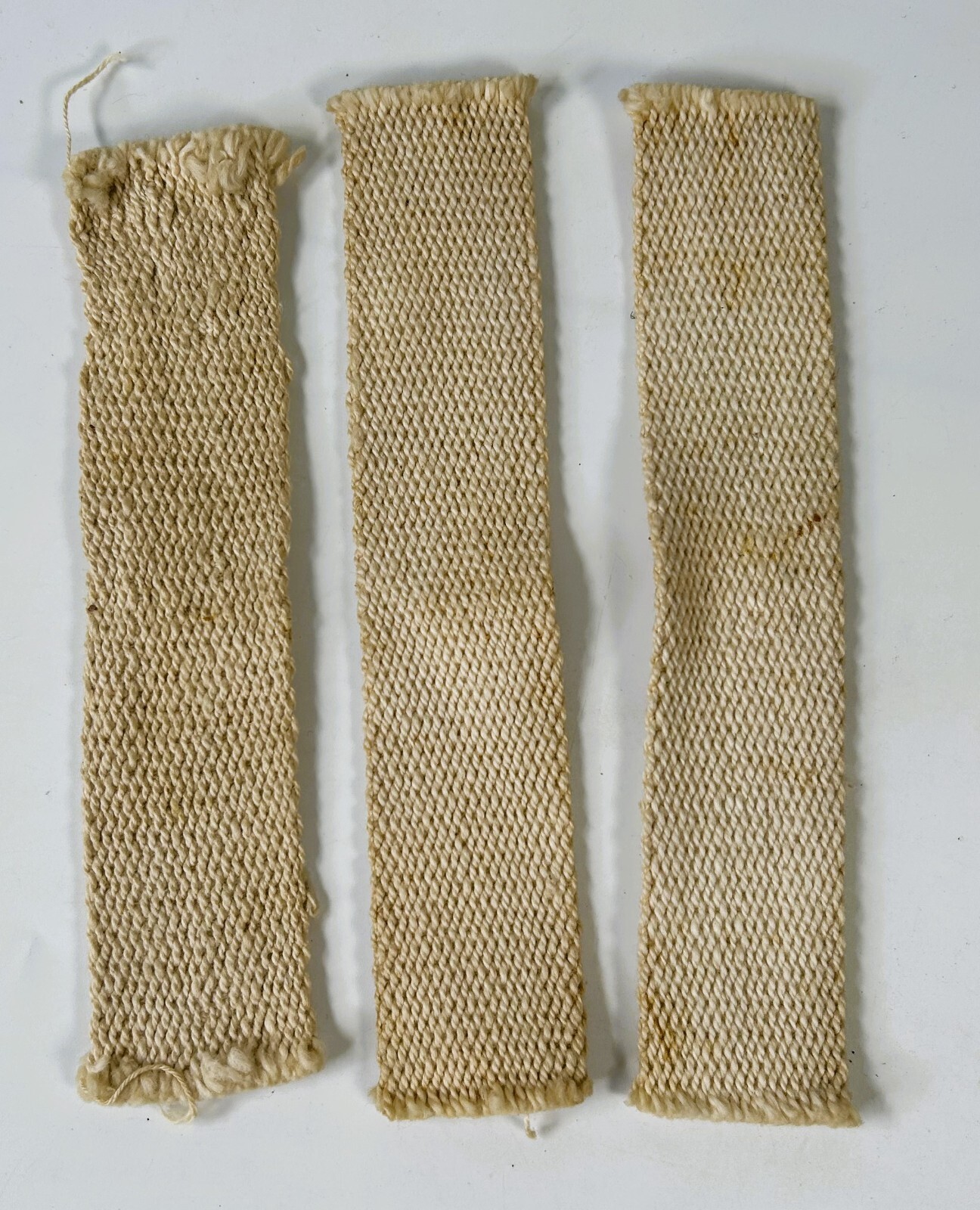 Lot of 3 Vintage Flat Oil Lamp Wicks 2 are 1.5″ X 7.5″ the other is 1.5″ X 7″