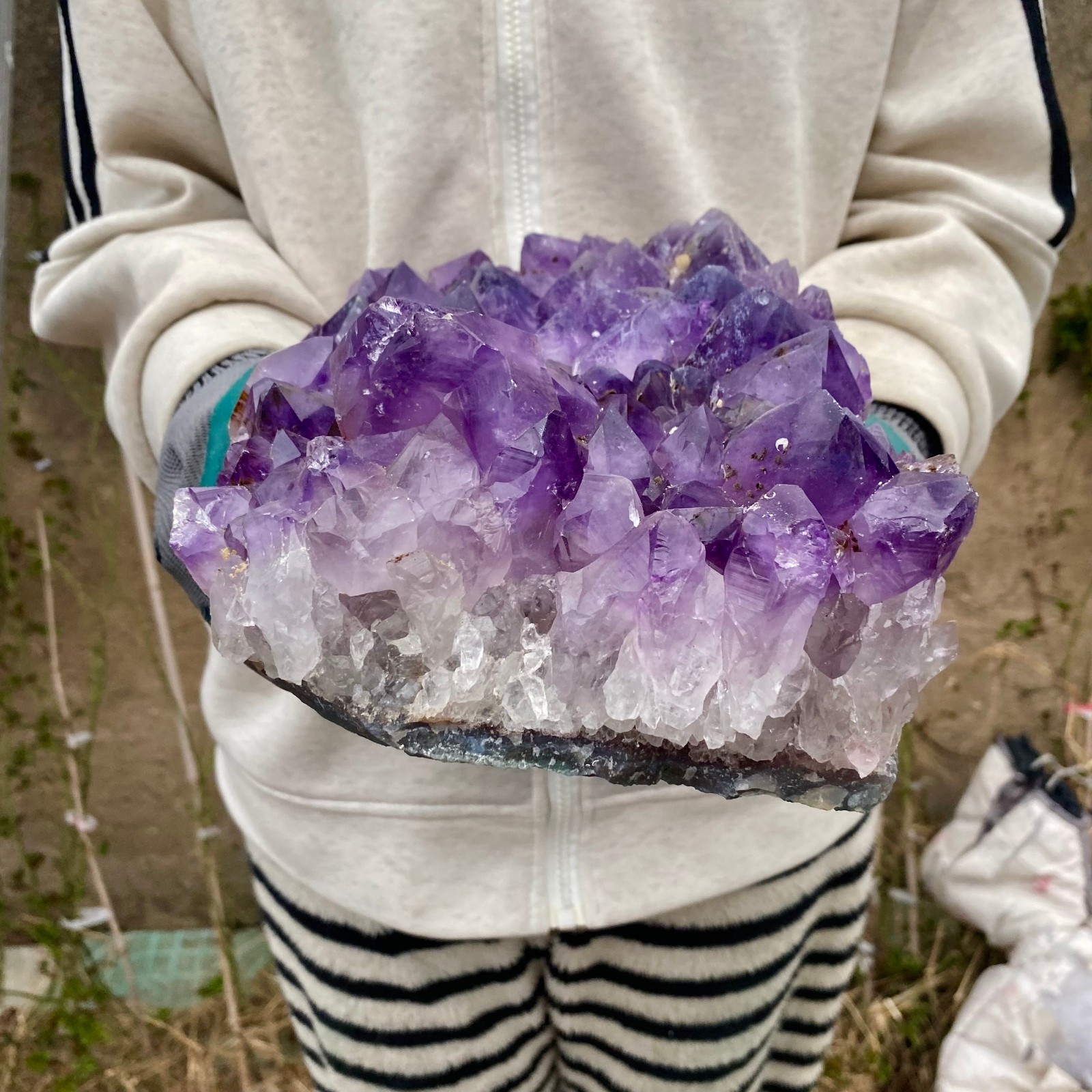 15.21LB Large Natural Amethyst geode quartz cluster crystal specimen Healing