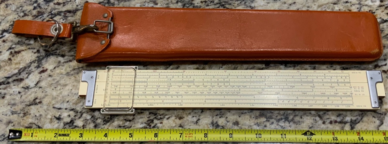 Keuffel & Esser K+E Slide Rule 68-1210 Log Log Duplex Decitrig 1947 Leather Case