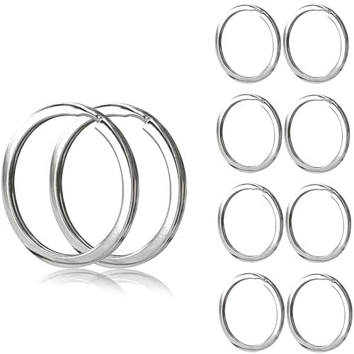 Key Ring – 316L Stainless Steel Flat Keyrings – 10Pcs 1.25″ (32mm) Round Split