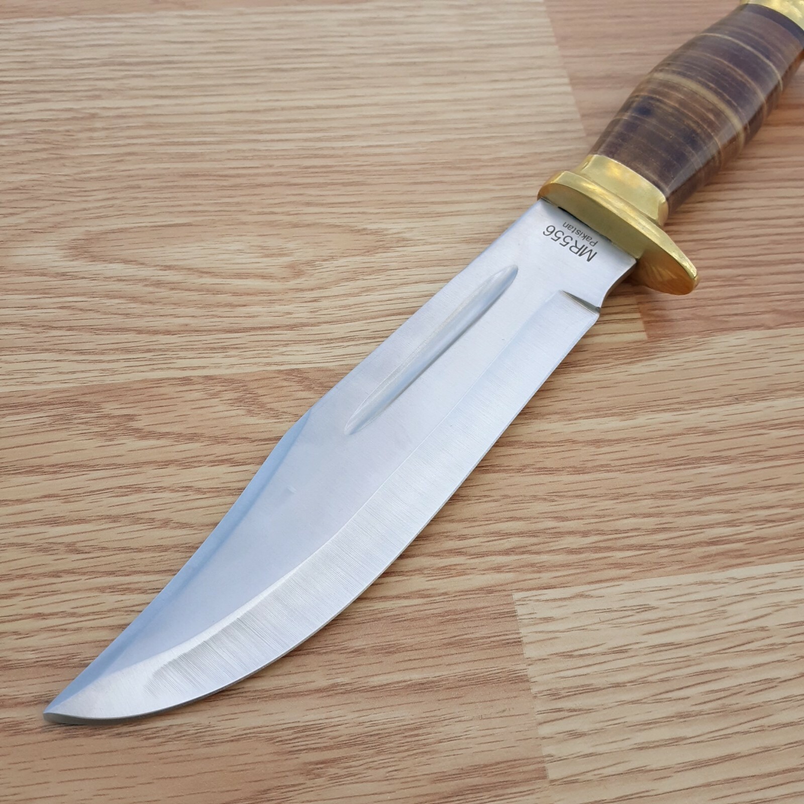 Marbles Bowie Knife 7″ Stainless Clip Point Blade Stacked Leather Handle wSheath
