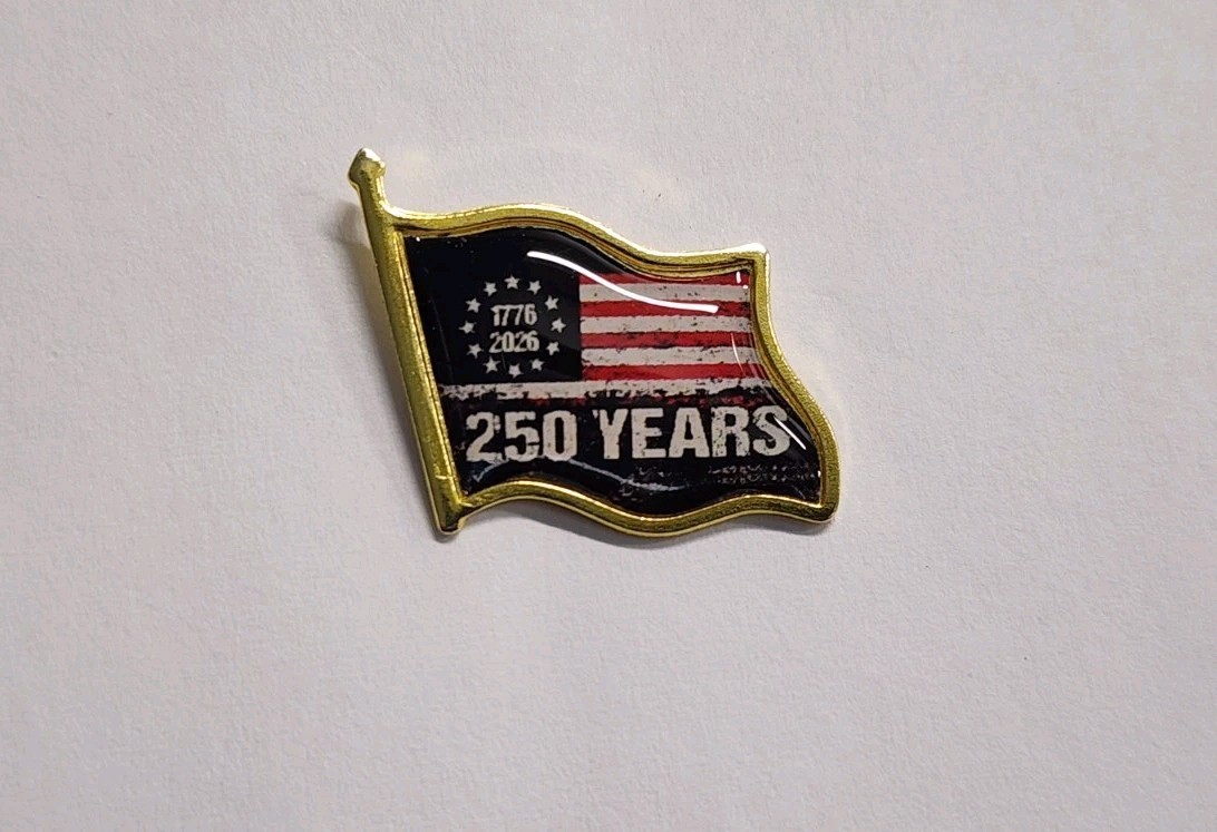 1776-2026 250 Years Betsy Ross Flag Lapel Brooch Hat Pin