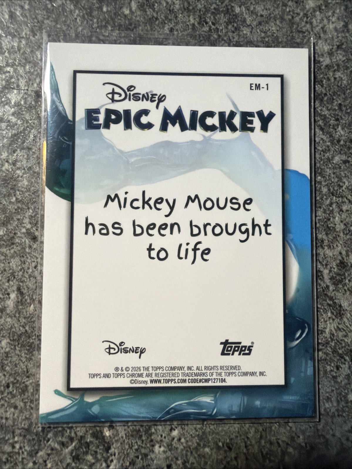 2026 Topps Disney Neon Chrome Mickey Mouse Epic Mickey #EM-1