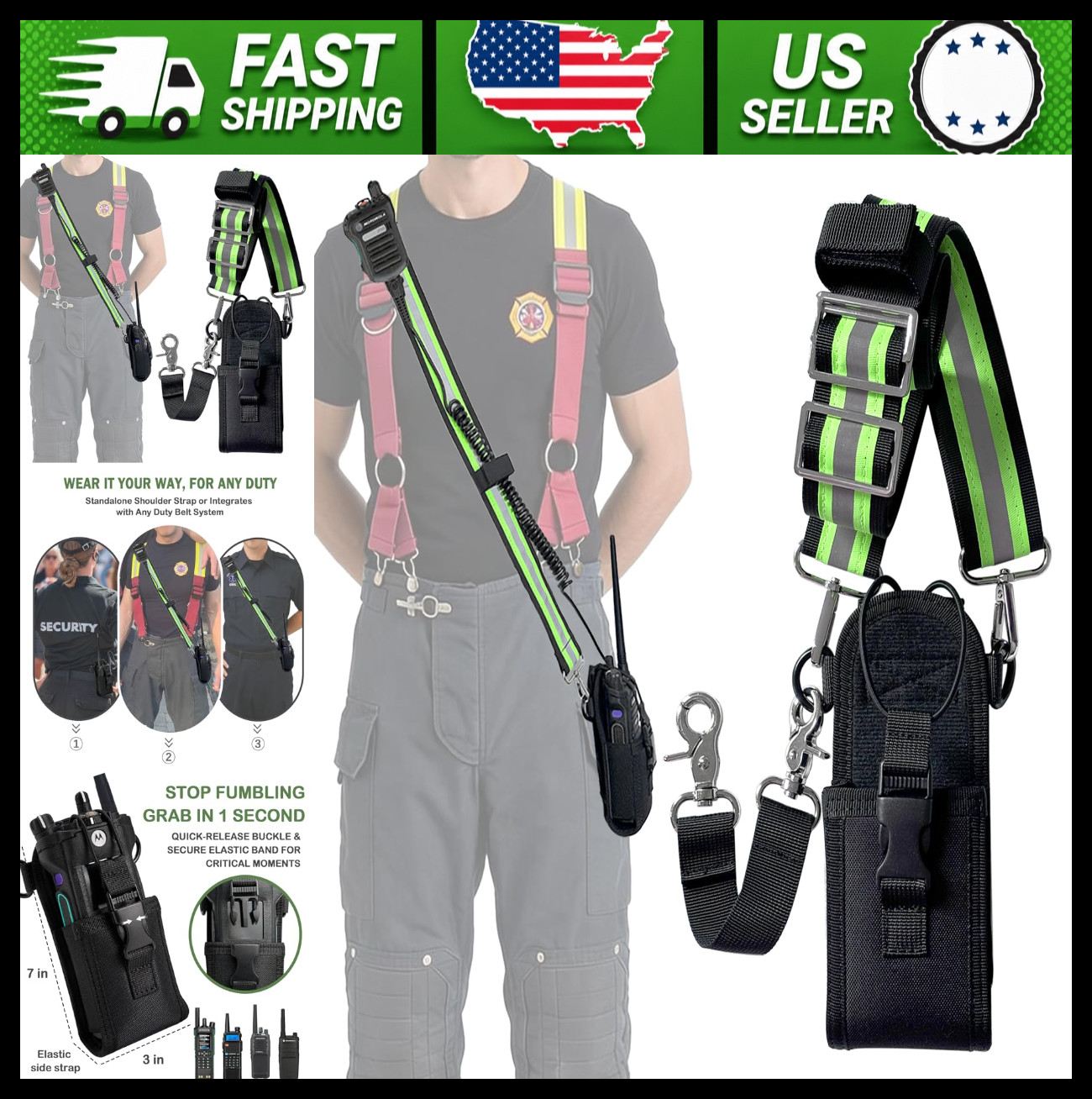 Firefighter Radio Strap and Holder