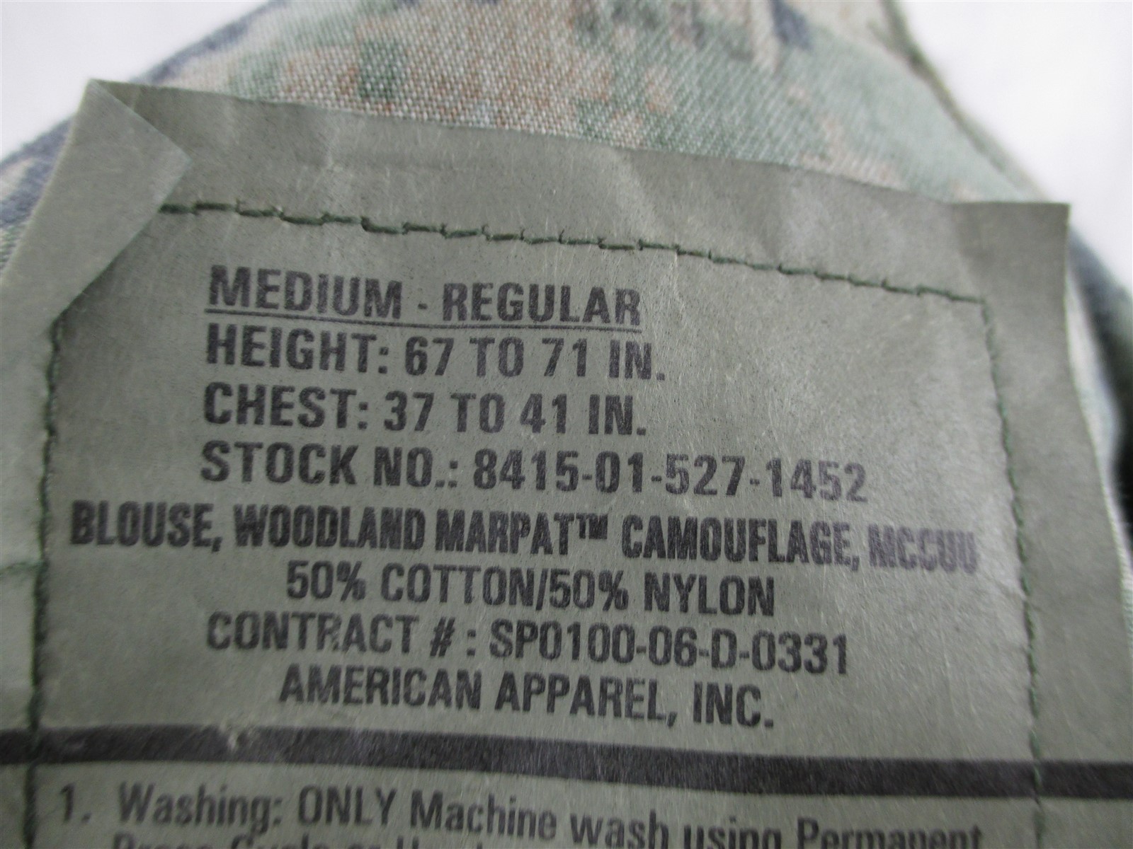 Medium Regular Blouse/Coat/Shirt/Top Marpat Woodland Camo MCCUU USMC Marines