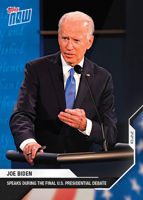 2020 Topps Now Election Card #8 Joe Biden at Presidential Debate Donald Trump
