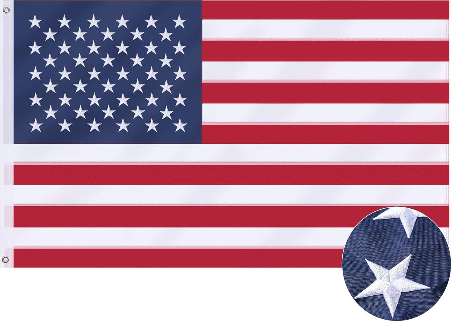 American Flag 3×5 Ft, US Deluxe Embroidered Heavy Duty Polyester Durable Outside