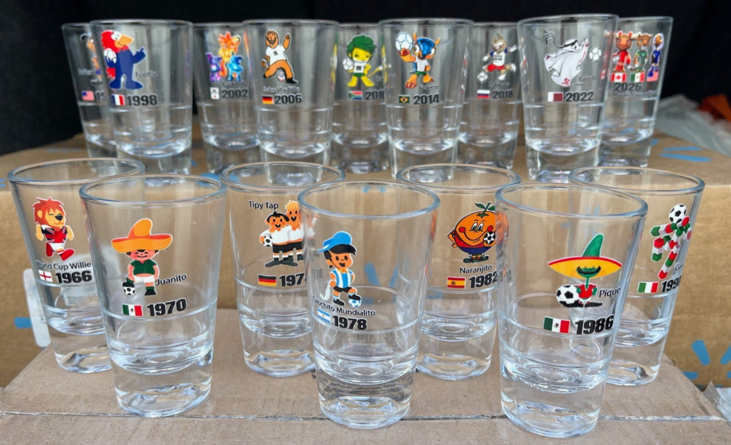 World Cup Mascot Shot Glass Collection (Set of 16)