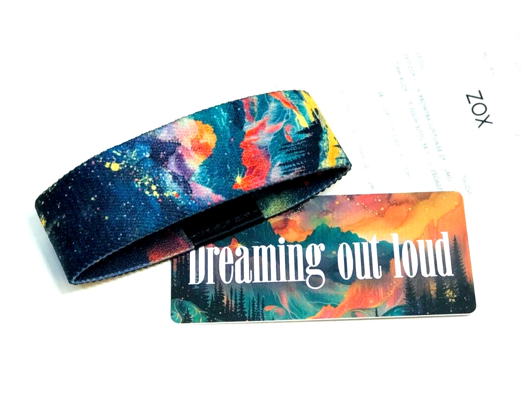 ZOX **DREAMING OUT LOUD** Silver Large Strap Wristband w/Card