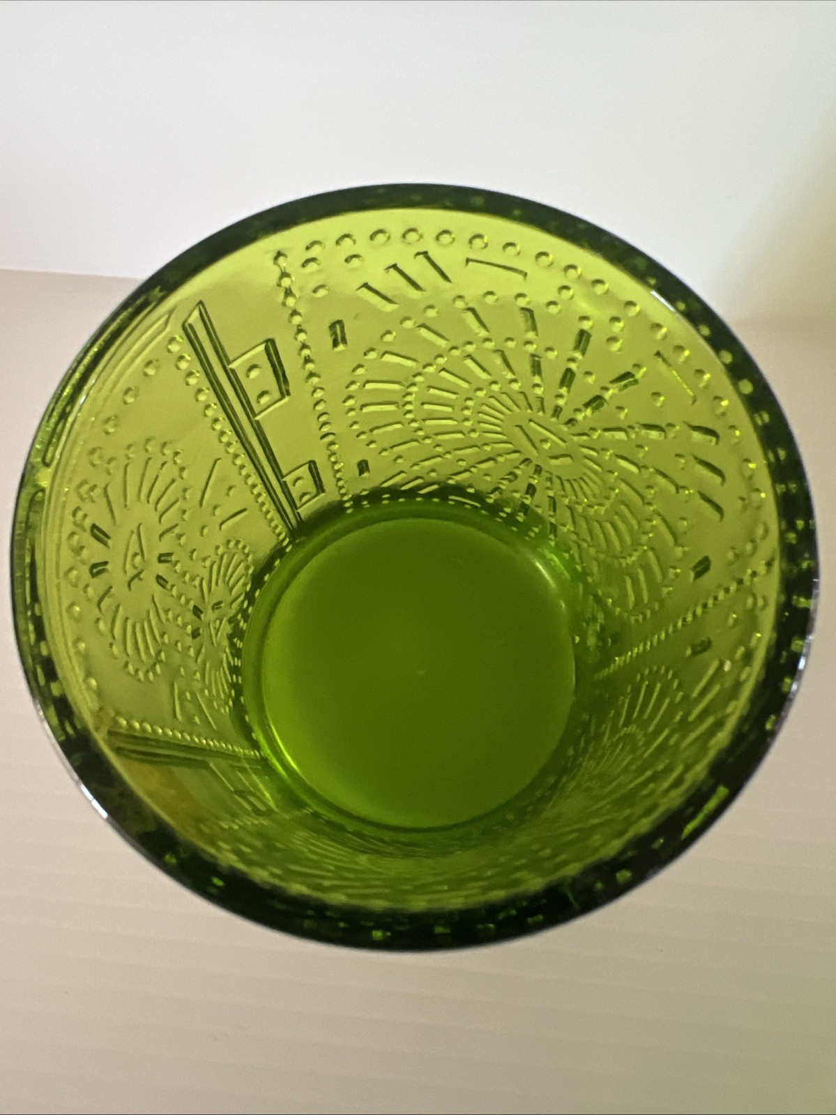 VTG Viking Glass Paul Revere Fairy Lamp Green Candle Holder Glimmer
