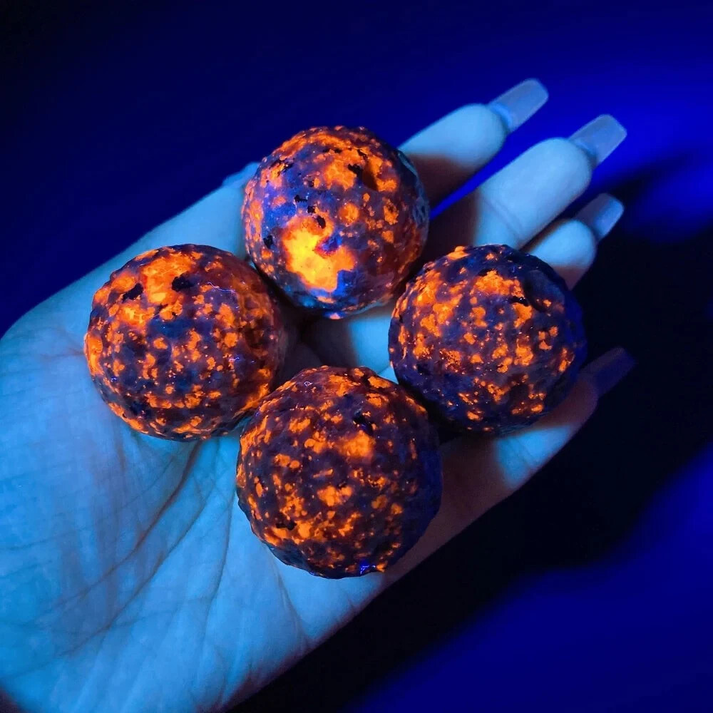 Natural Yooperlite Moon Sphere Crystal 50mm+ UV Reactive Gem Mineral Healing