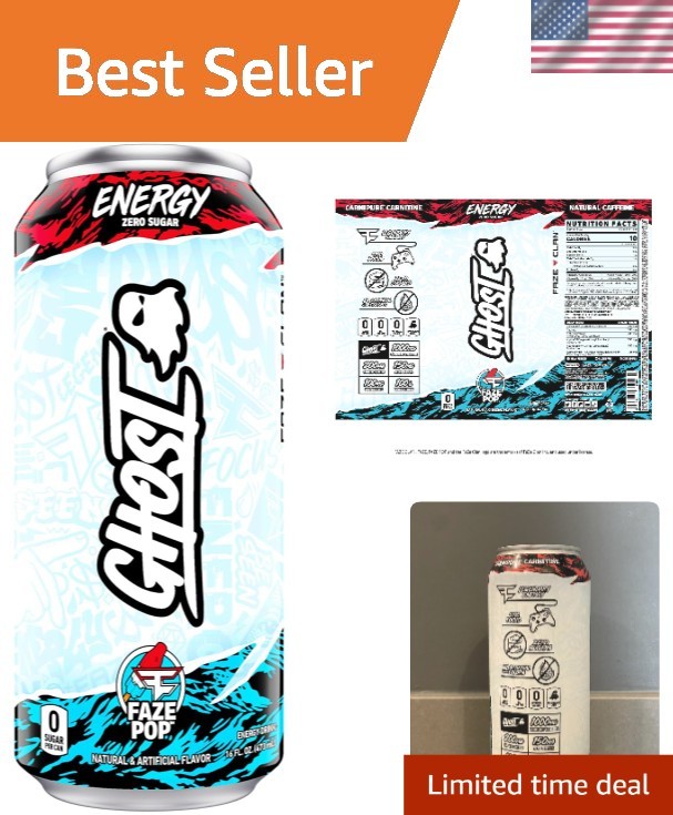 Single 16oz Can FaZe Pop – Zero Sugar Performance Drink with Natural Caffeine