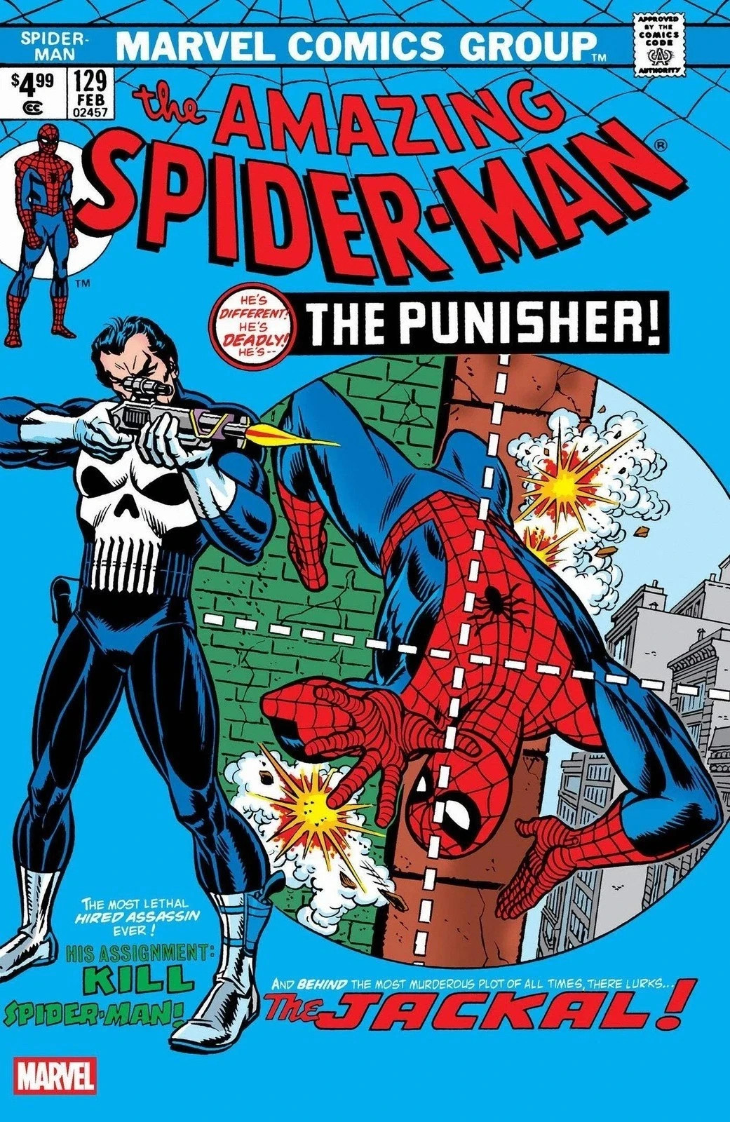 AMAZING SPIDER-MAN #129 FACSIMILE BLUE FOIL 2026 MARVEL COMICS 1ST PUNISHER