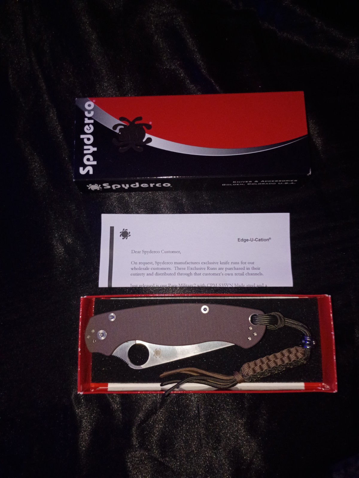 Spyderco Paramilitary 2 CPM S35VN Plain Edge Brown G10 Compression Lock