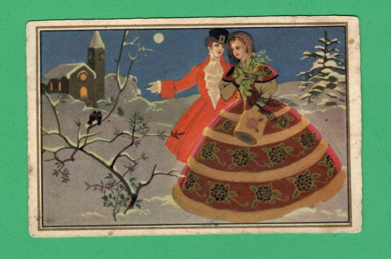 Art Deco Romance VINTAGE POSTCARD 1578