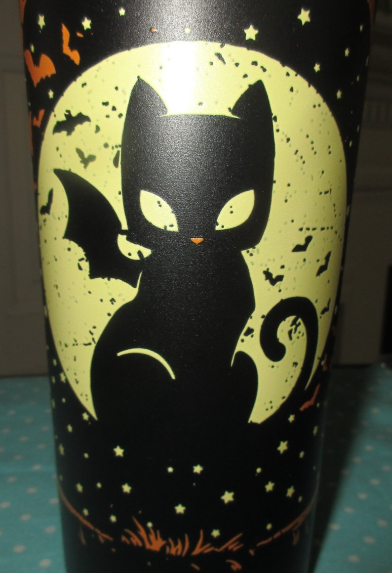 NEW Gideon’s Bakehouse Black Cat Tumbler Stainless Steel 24 oz Halloween Cup
