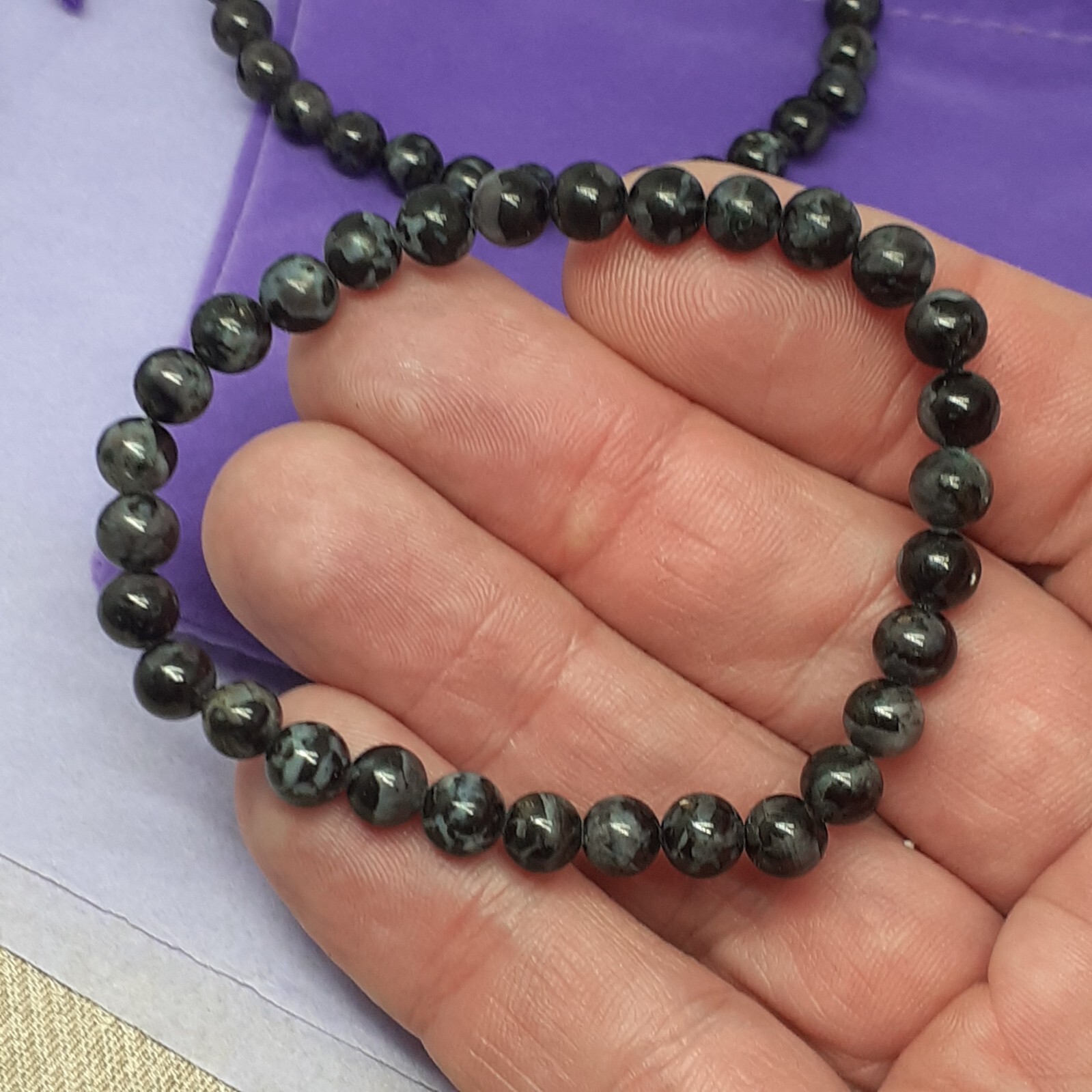 Mystic Merlinite-Gabbro- 6mm- Bracelet-Handmade