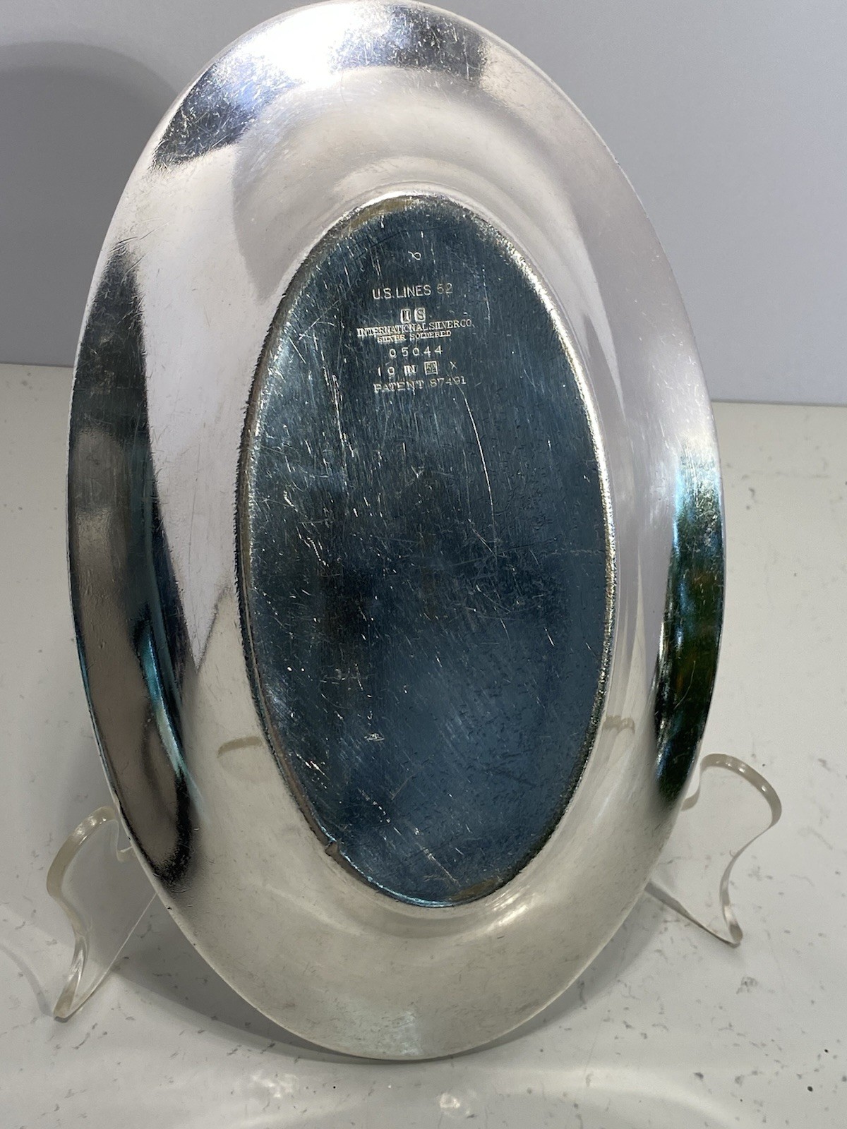 SS United States Oval Bread Tray Silver Soldered