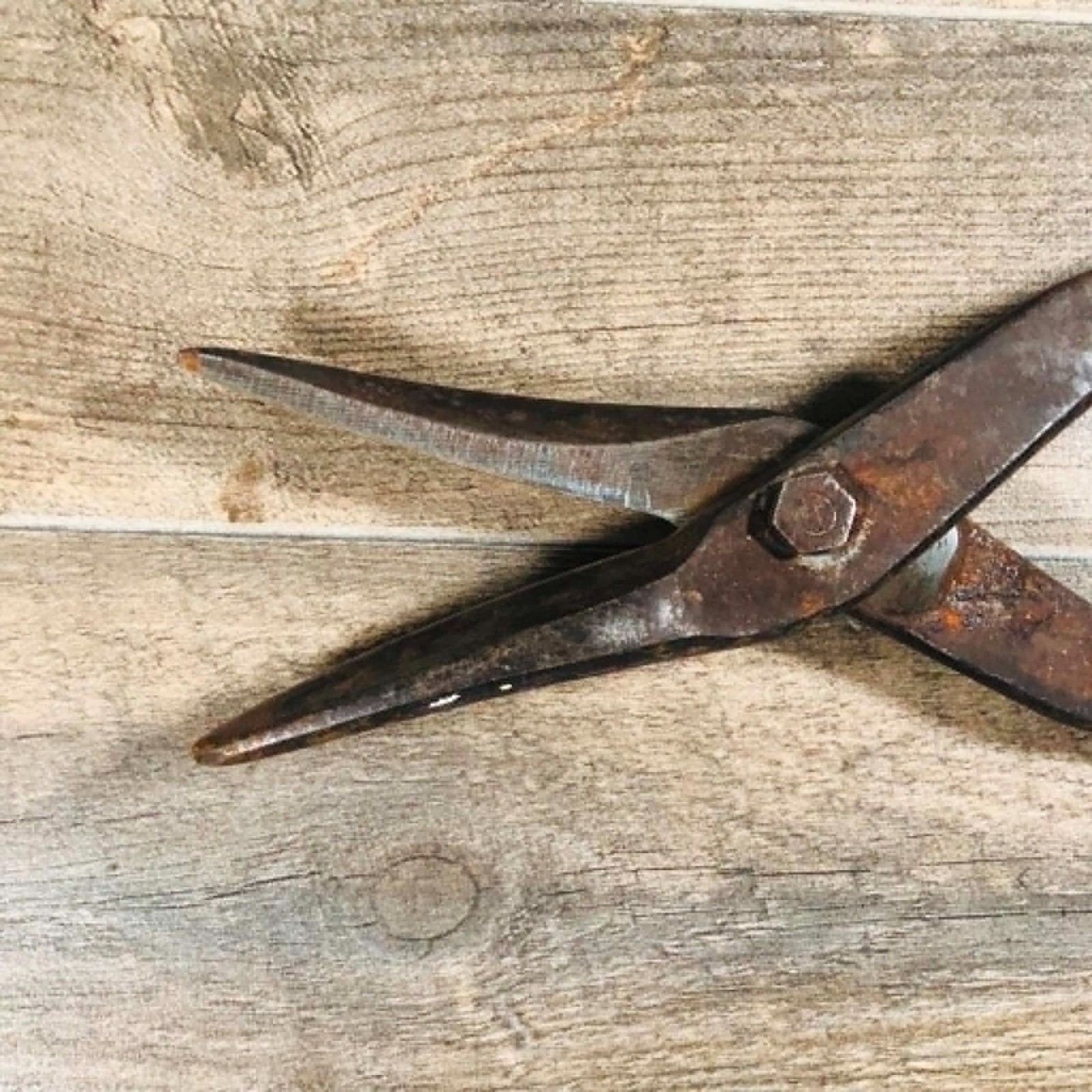 VTG Antiq Blue Bird 212 Tin Snips Forged USA Sheet Metal Cutter Shears Decor