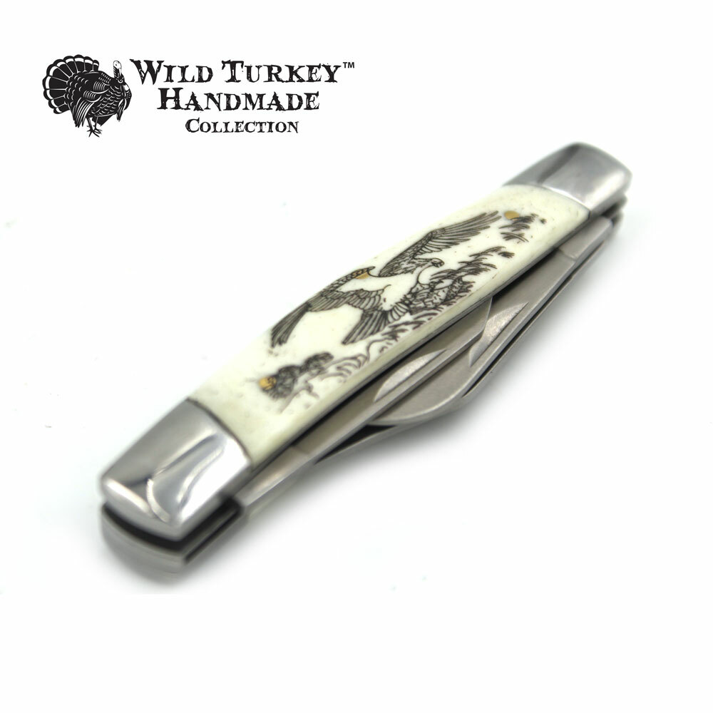 Wild Turkey Handmade Gentleman’s 3 Blade Folding Pocket Collectors Knife EDC