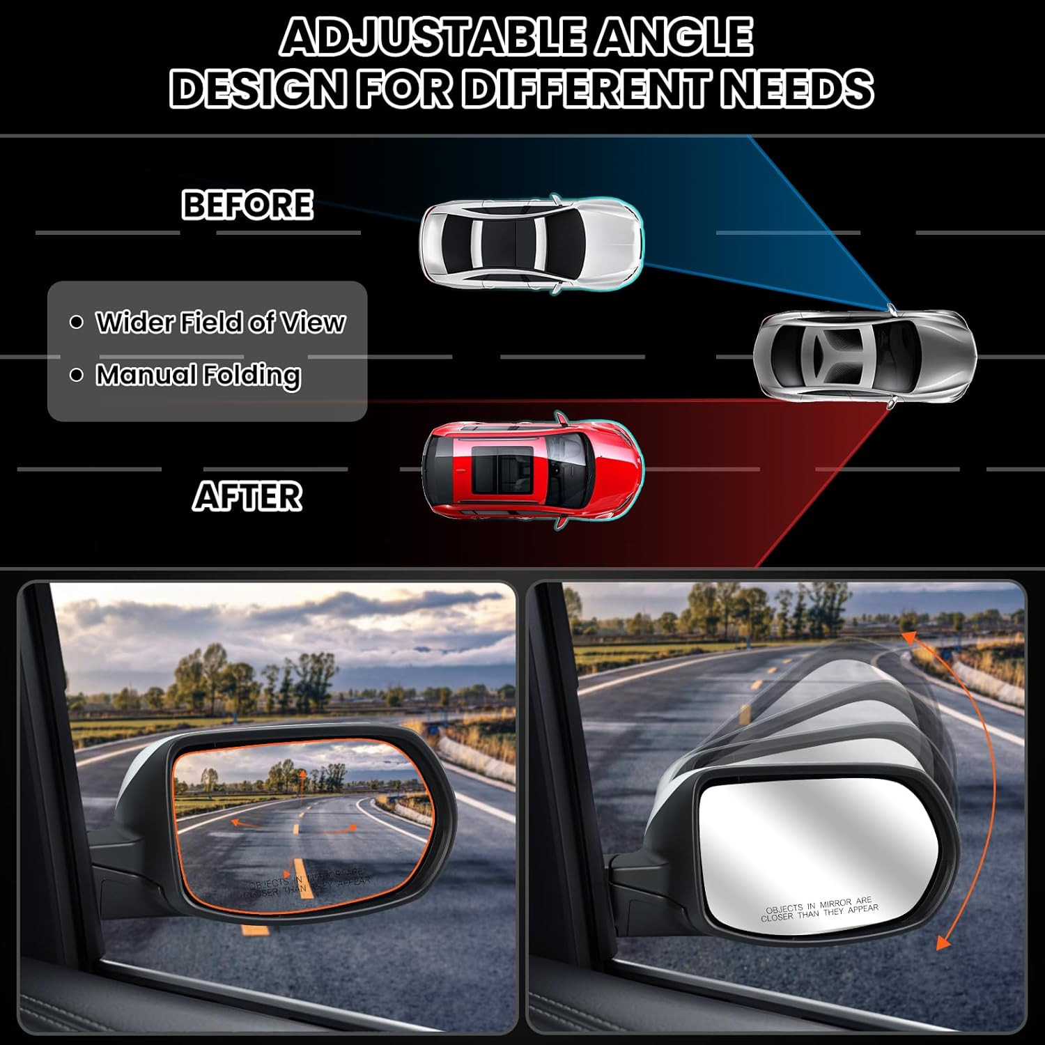 Passenger Side Mirror Compatible with 2012 2013 2014 2015 2016 Honda CRV Non-Hea