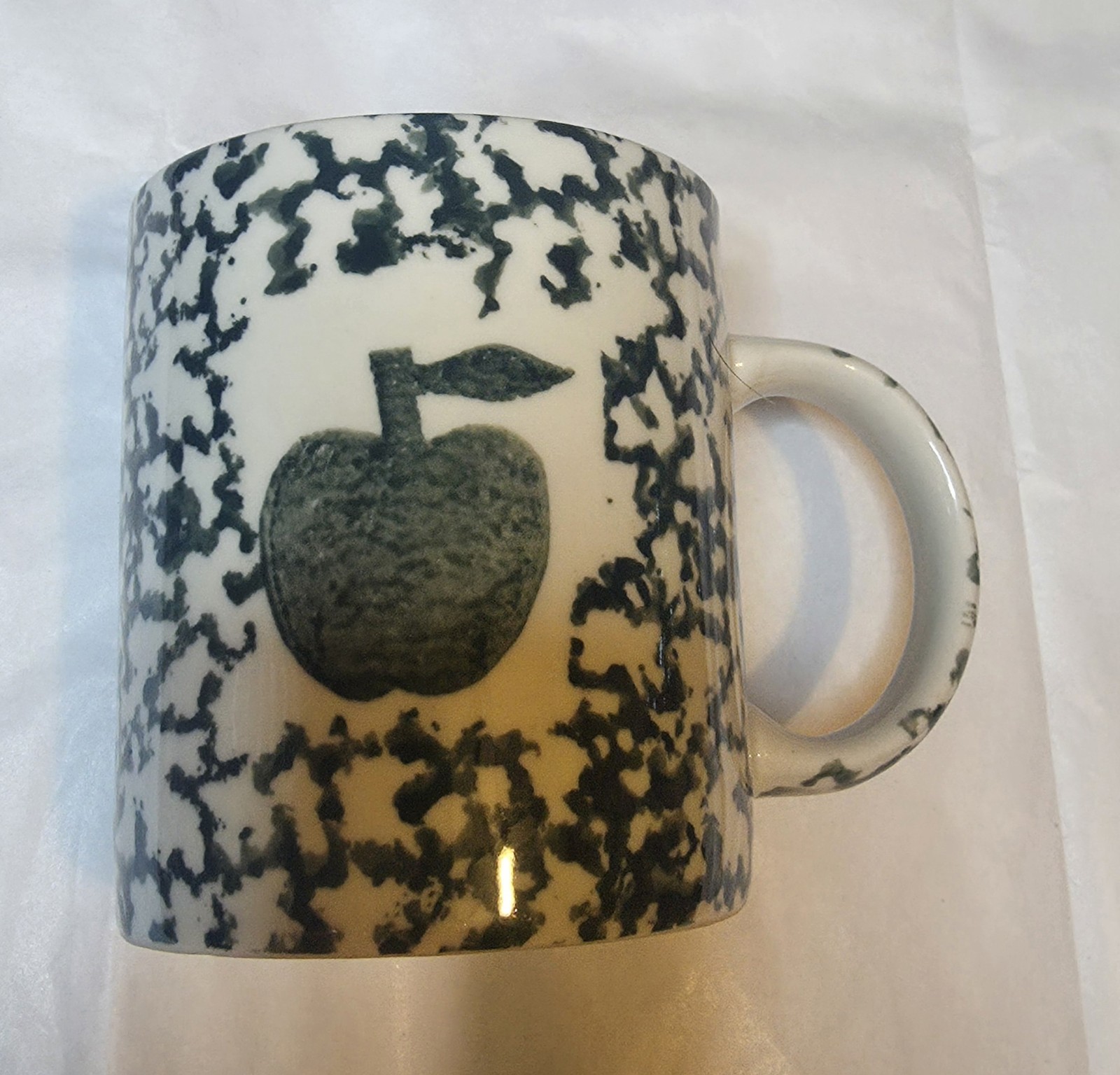 Gibson Country Spongeware Apple Fruit Coffee Cup Mug Green / Tea