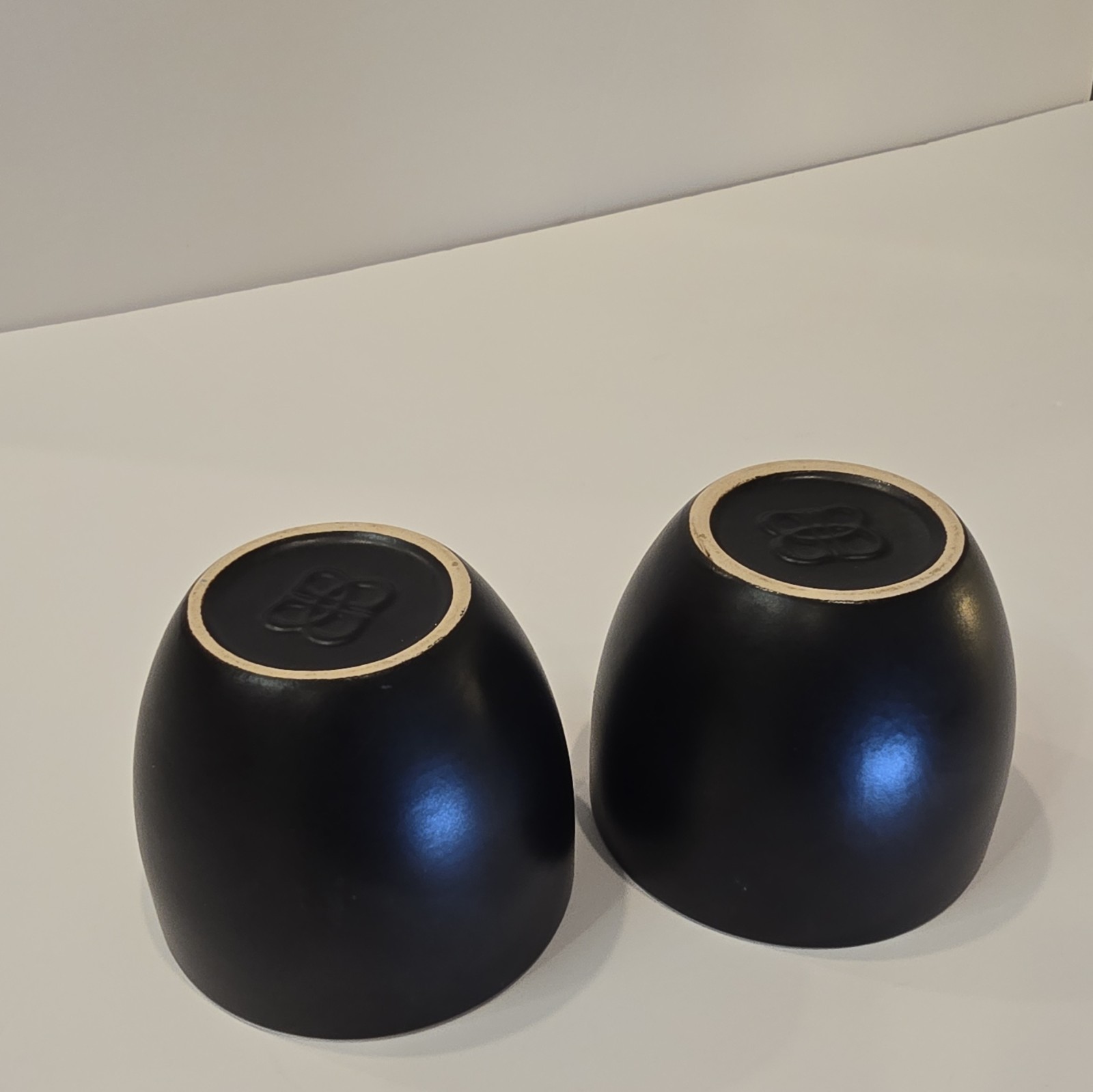 2-Piece Round Ceramic Bowl Set, Black/Beige Text “MINE” & “YOURS”