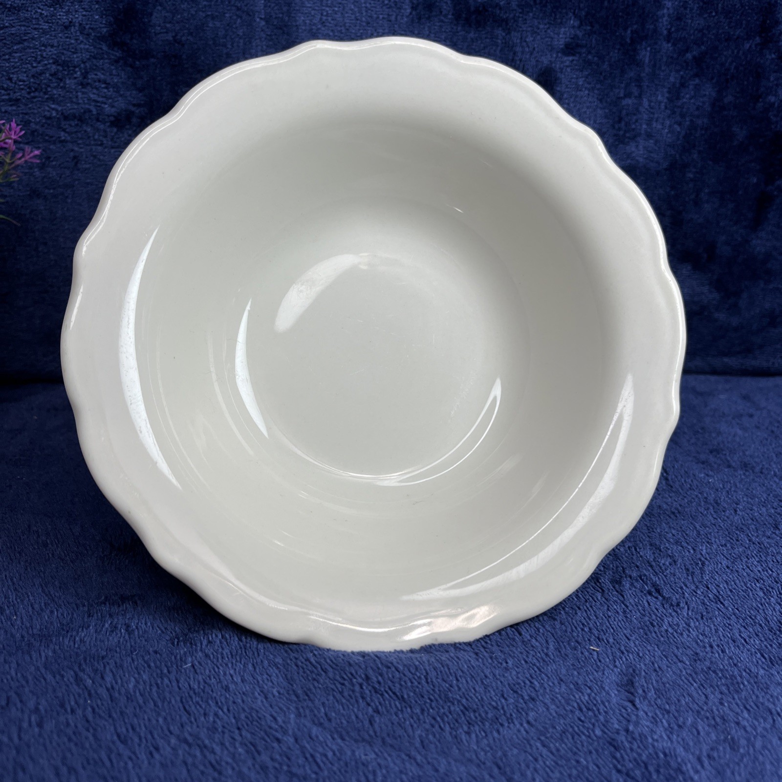 Syracuse China Bowl Scalloped Edge No Pattern White Vintage 6.5” Round