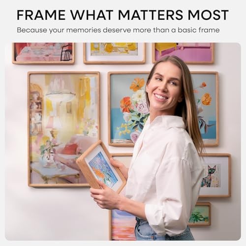 Frame Natural Wood, Mortise & Tenon Light3 x9 Picture Frames with 13×19 1 Oak