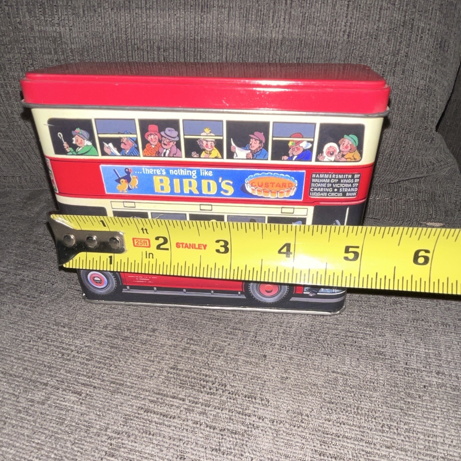 Silver Crane Company 1993 Double-Decker Bus Advertising Tin Box w/ Lid Small