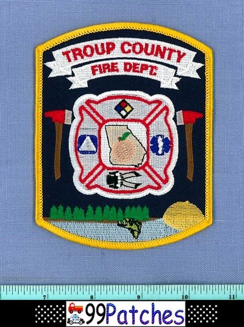 TROUP COUNTY GEORGIA Fire Rescue EMS Patch HAZMAT FISH LAKE JAWS OF LIFE EMT 8N
