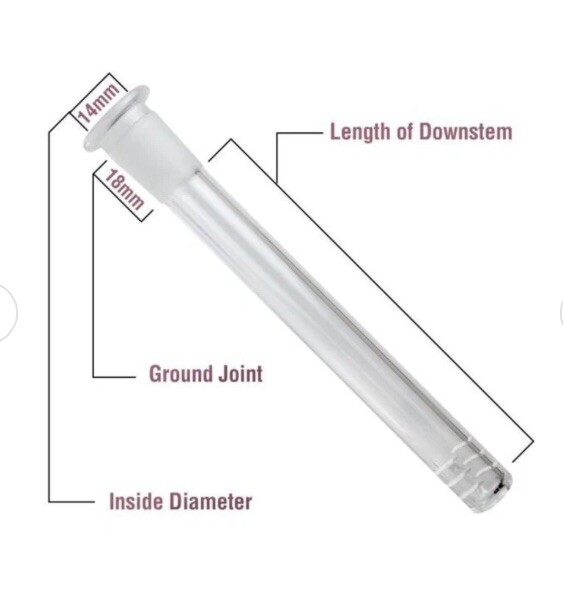Curved Glass 45 Degree Bent 14mm 3”inch Downstem Bowl Grommet Bong Water Pipe