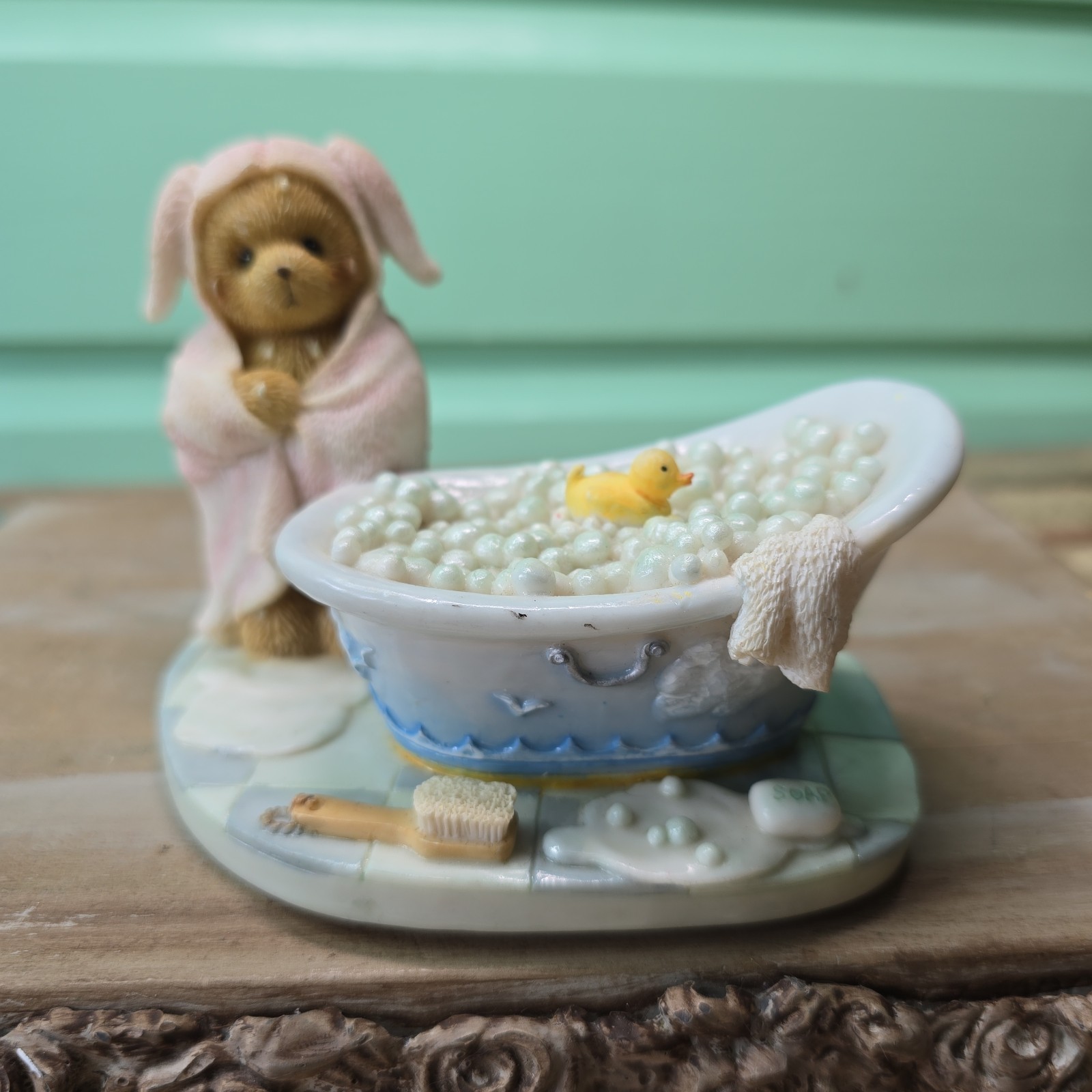 Rare! Cherished Teddies Kennedy Rub a Dub Dub Figurine 2006