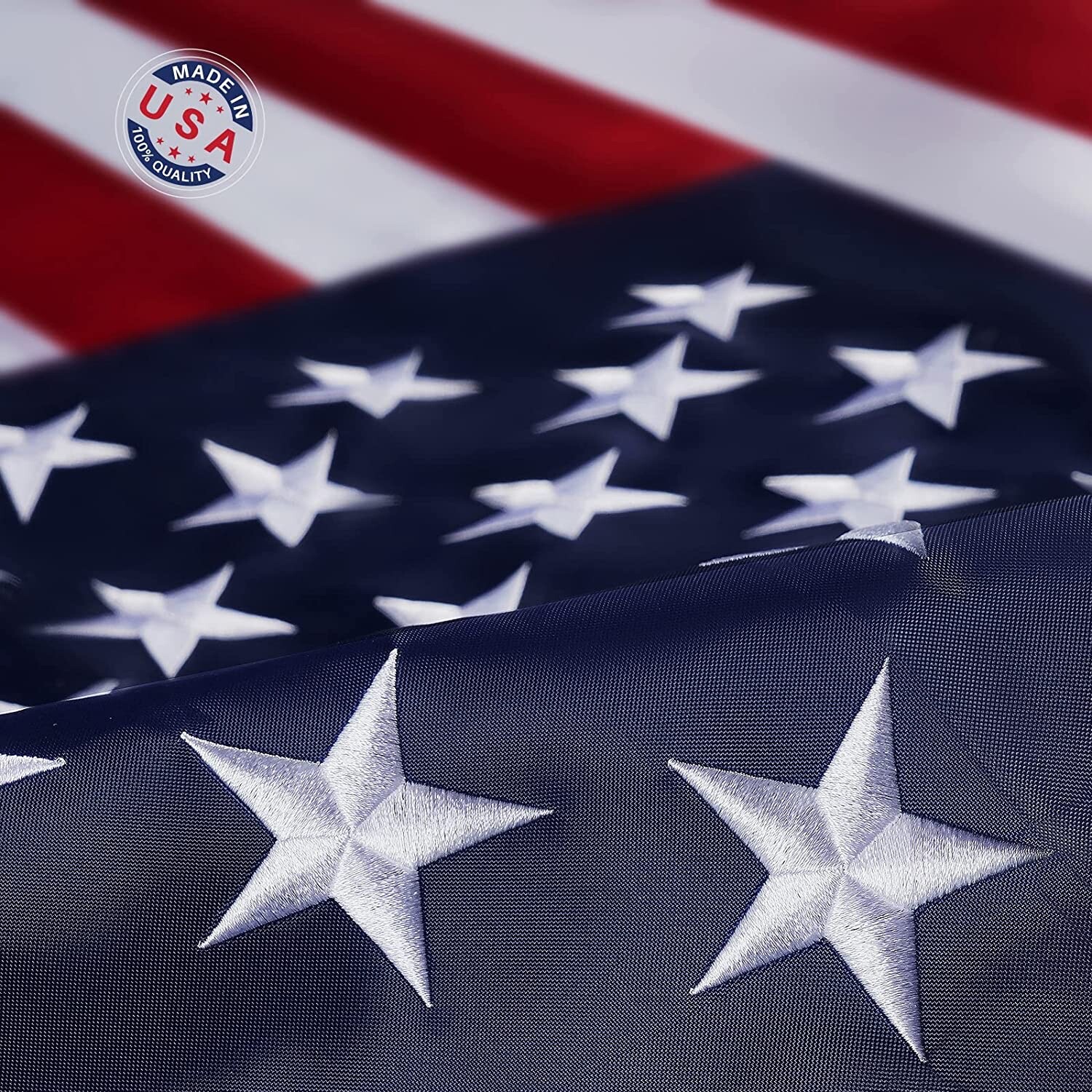 American Flag 2×3 Luxury Embroidered Star Double Sided Heavy Duty Nylon Outdoor
