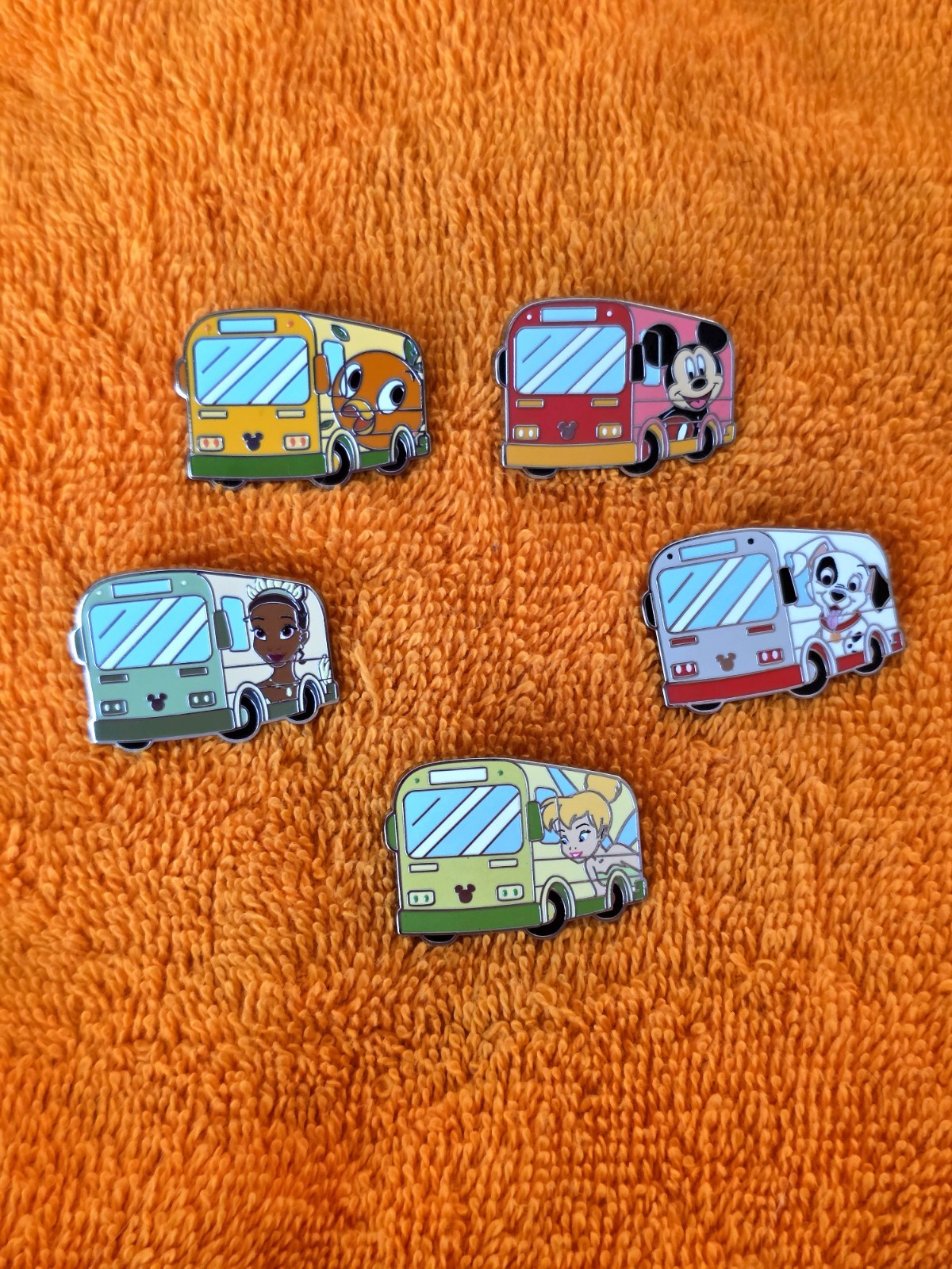 FULL SET OF 5 – Disney Hidden Mickey Buses Pin Walt Disney World 2026 NEW Wave A