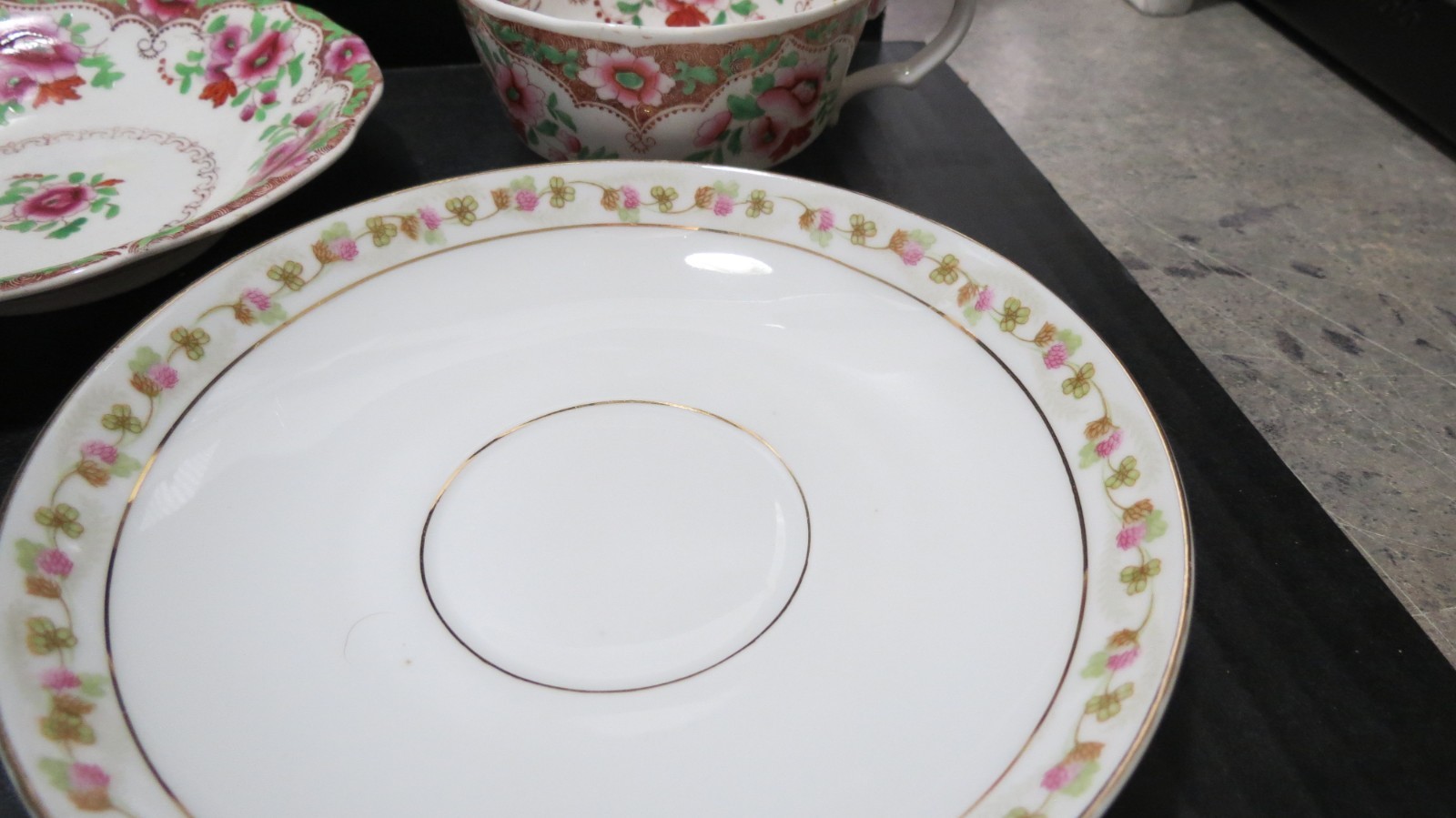 VINTAGE BONE CHINA 3 SETS Teacups AND Saucers BONE CHINA ASSORTED DESIGNS