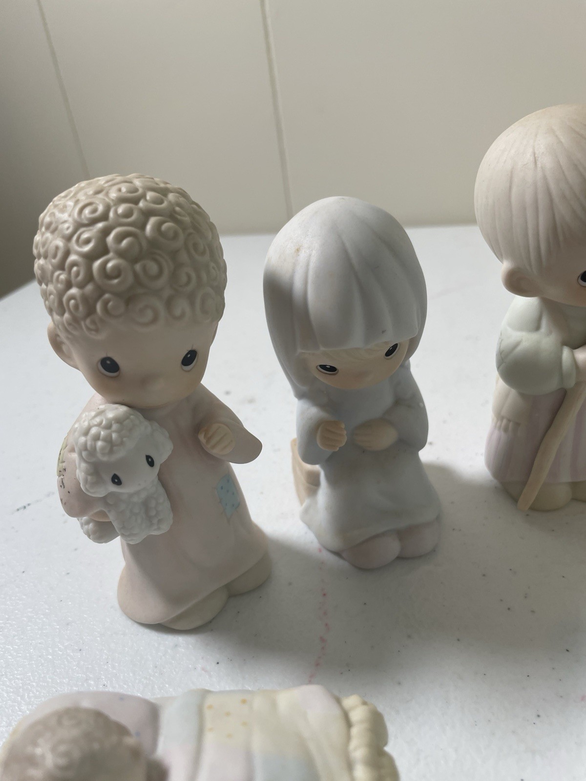 Precious Moments Christmas Nativity Set In Orig. Box 9 Pieces Resin Sweet Style