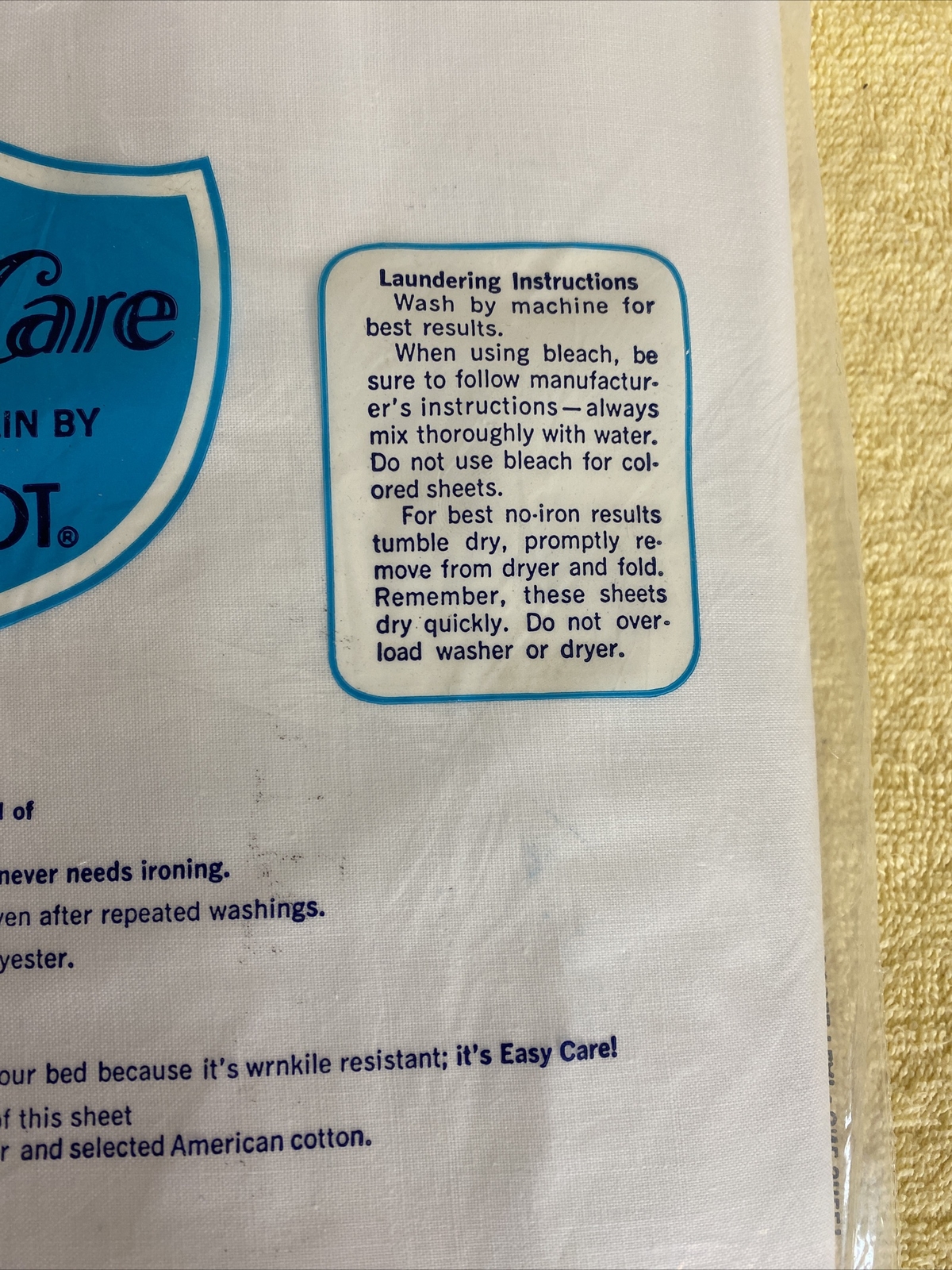 Pequot Easy Care No Iron Muslin White Double Double Flat Sheet Vintage 81 x 104