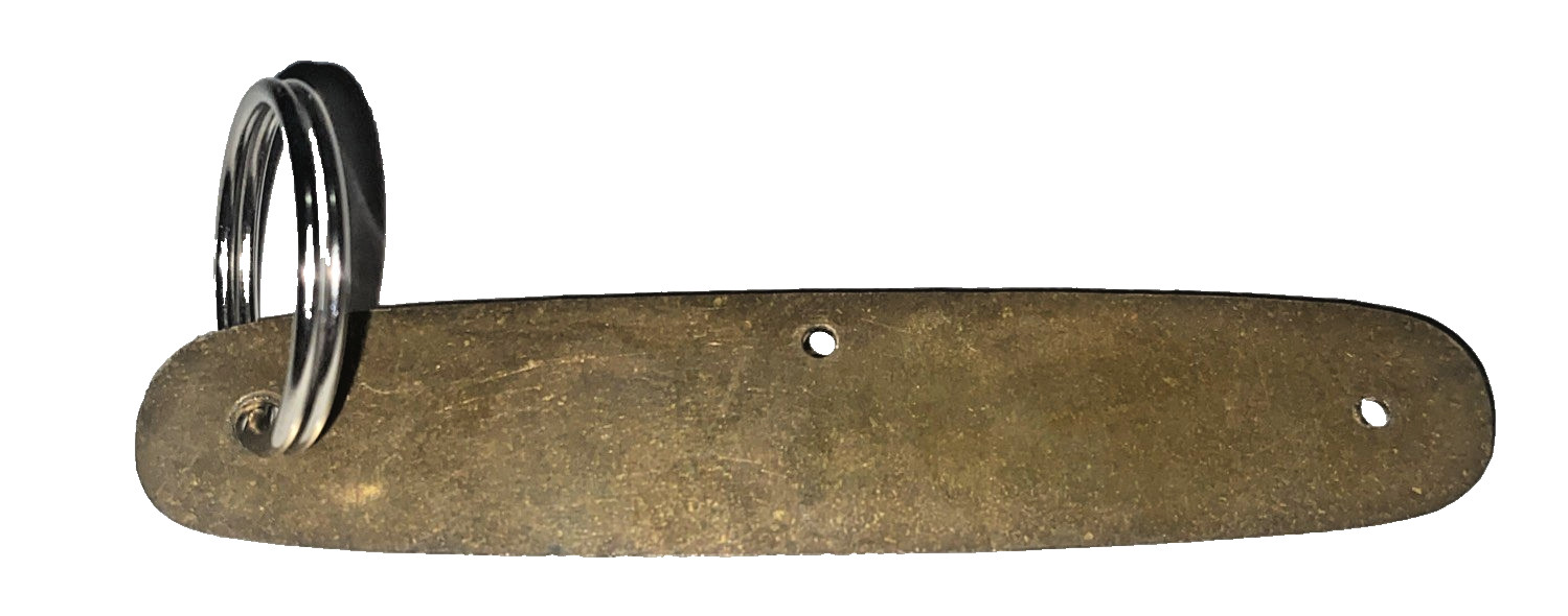 Vintage Authentic Kutmaster Ace Hardware Brass Knife Handle Keyring U.S.A. Made