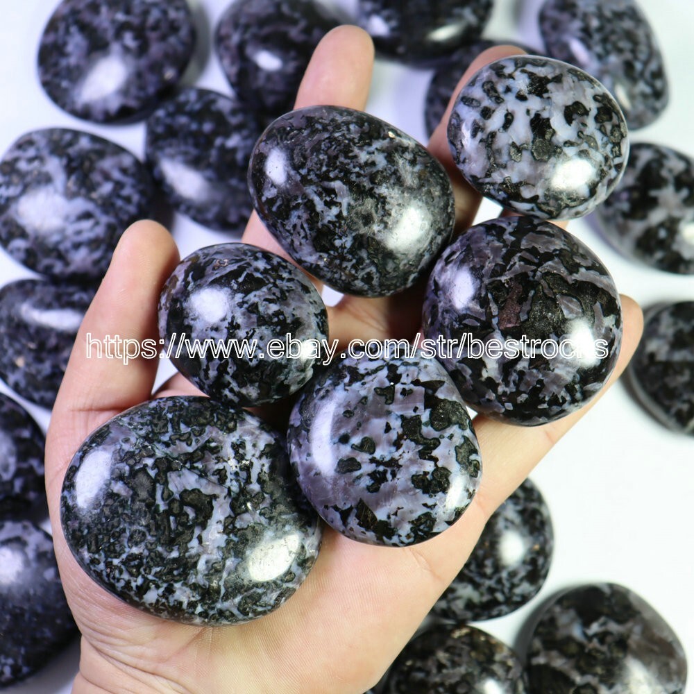 2.2lb Natural Large MERLINITE Mystic Tumbled Stone Shaman Psilomelane Gabbro